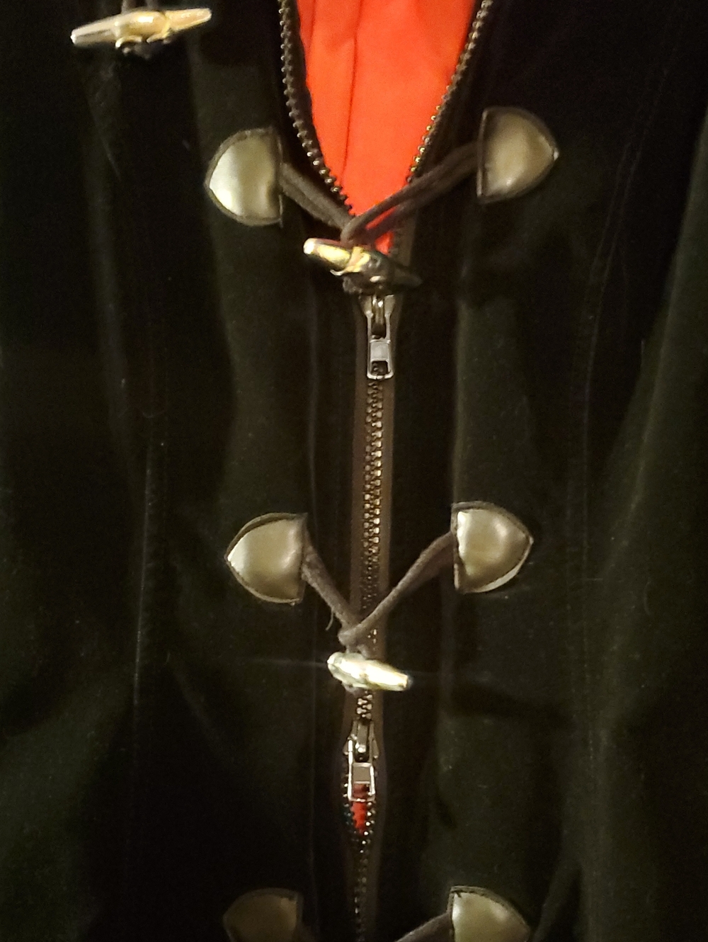 Red Tag Vintage Velvet Double Zipper Winter Coat Tripp - Picture 6 of 9